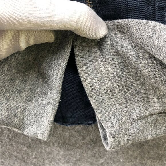 Ron Herman Utility Jacket Womens M Navy Blue Hooded Mixed Media Fleece Cotton - Picture 4 of 11